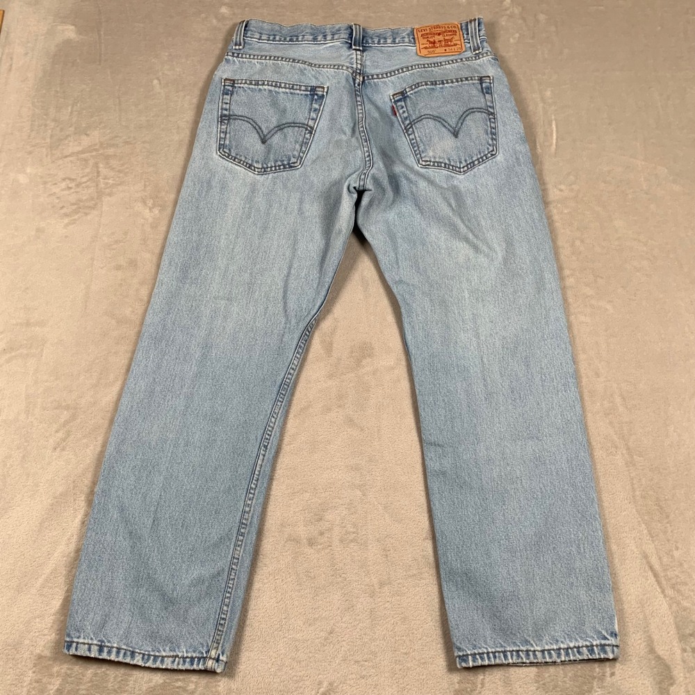 Levi's 505 Regular Fit Jeans Mens 34x29 Light Wash Straight Leg Denim - Picture 10 of 10